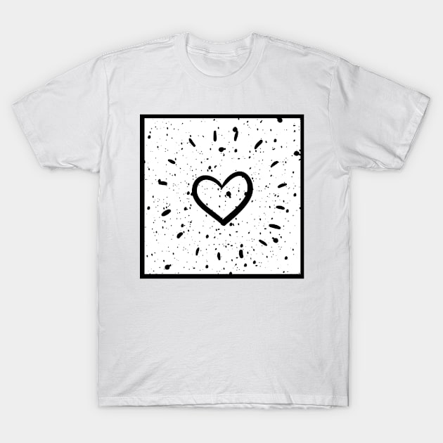 【Black & White】Heart T-Shirt by Smile Flower